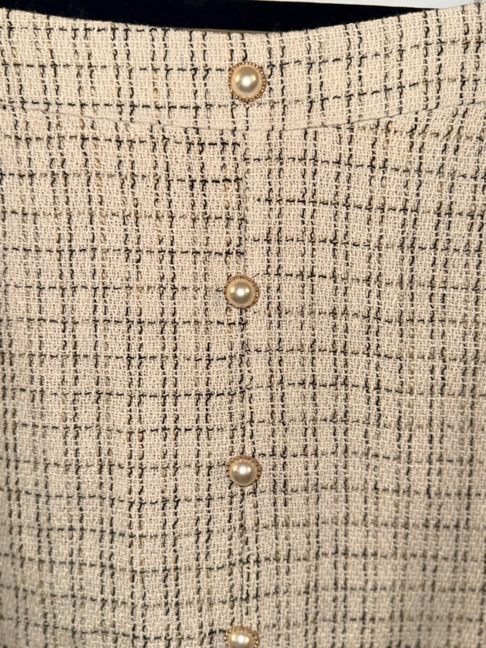 RIHOAS Old Money Cream Tweed A-Line Midi Skirt (large) - Picture 3 of 7